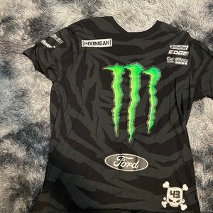 Mens Josh Block Black and Green Graphic T-Shirt